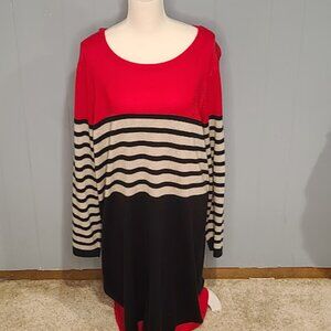 Black Gray and Pink Sweater Dress